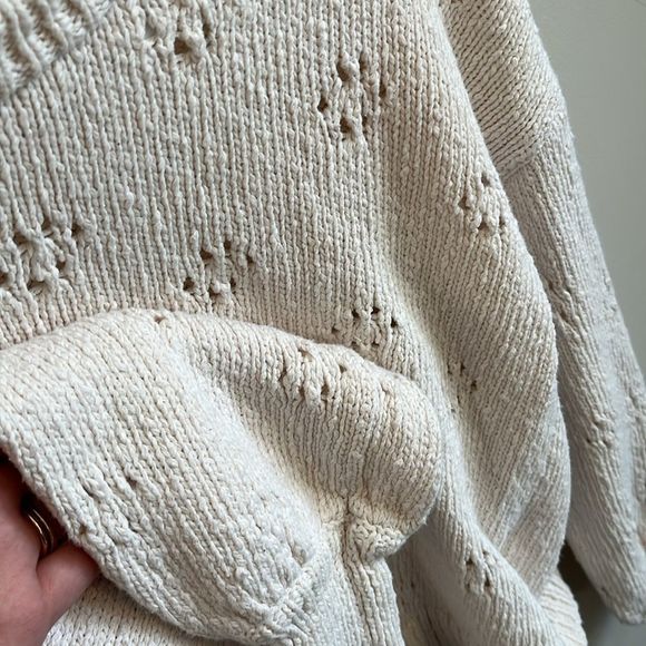 Madewell Pointelle Pullover Sweater Women’s Size S Cream - Picture 6 of 6